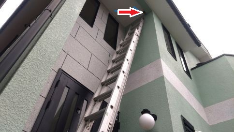 滋賀県草津市で玄関ポーチ2階天井に営巣したアシナガバチの蜂の巣駆除